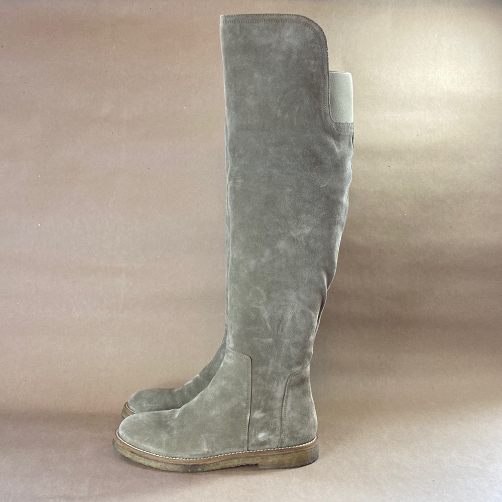VINCE Womens 9 Suede Over Knee Boots Natural